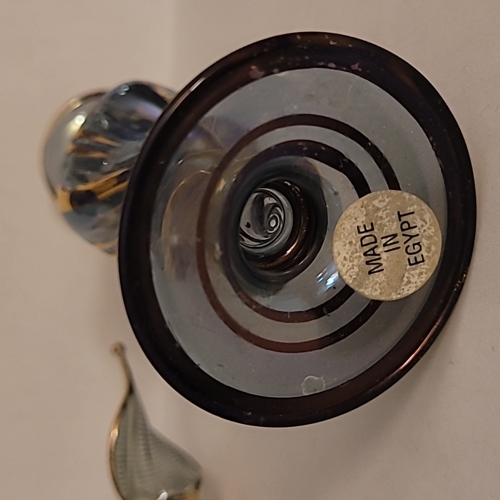Egyptian Blue Blown Glass Teardrop Bottle - Picture 10 of 14